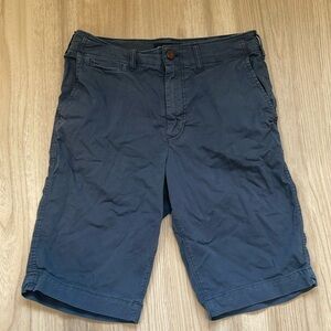 American Eagle Shorts Men 30 Navy Chino Khaki Fit Next Level Flex Longer Length